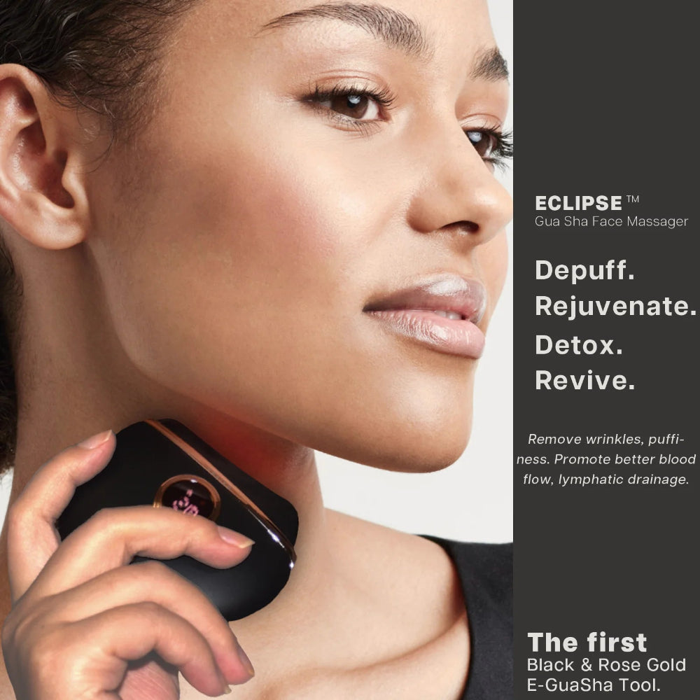 VRAIKO Eclipse Gua Sha – Heated, Vibrating, Red Light Facial Sculpting Tool