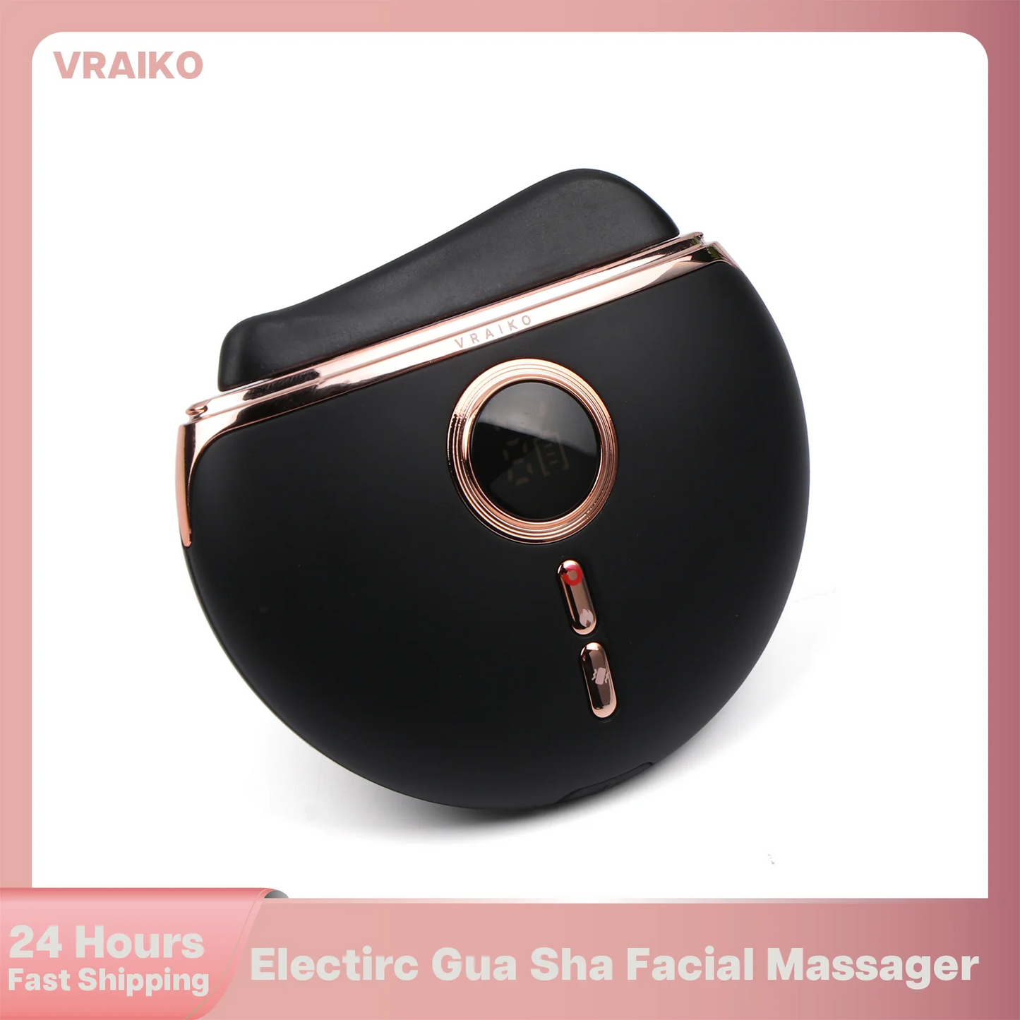 VRAIKO Eclipse Gua Sha – Heated, Vibrating, Red Light Facial Sculpting Tool